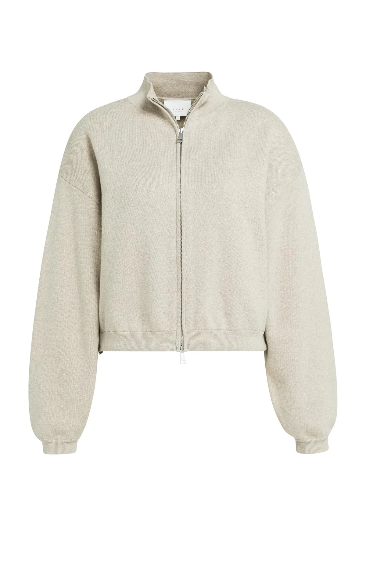 Jacquard Knitted Cardigan Zip Closure
