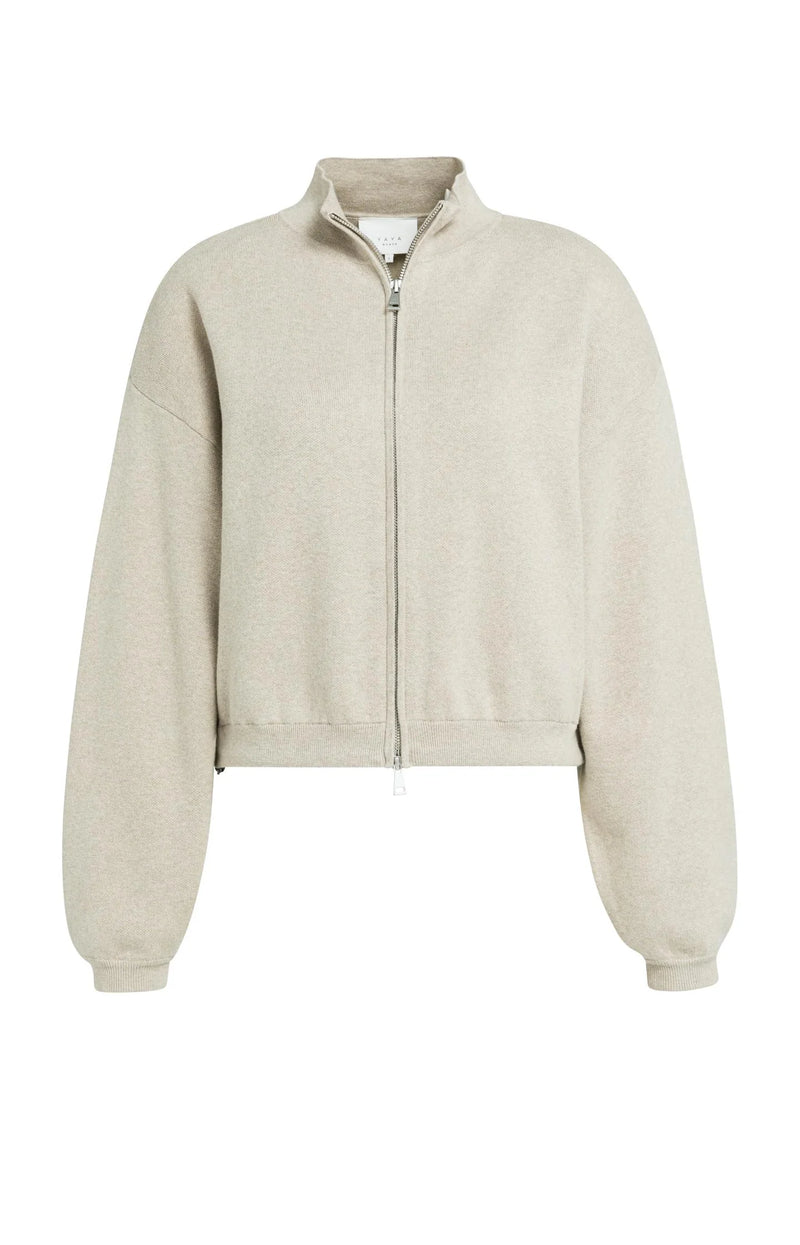Jacquard Knitted Cardigan Zip Closure