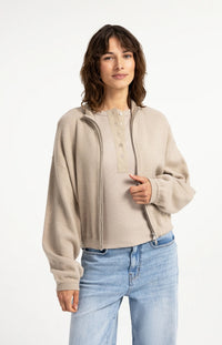 Jacquard Knitted Cardigan Zip Closure