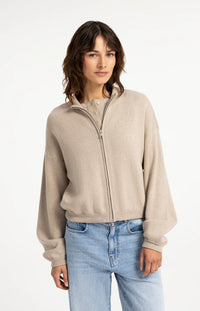 Jacquard Knitted Cardigan Zip Closure