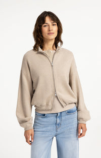 Jacquard Knitted Cardigan Zip Closure