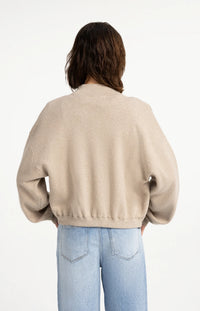 Jacquard Knitted Cardigan Zip Closure