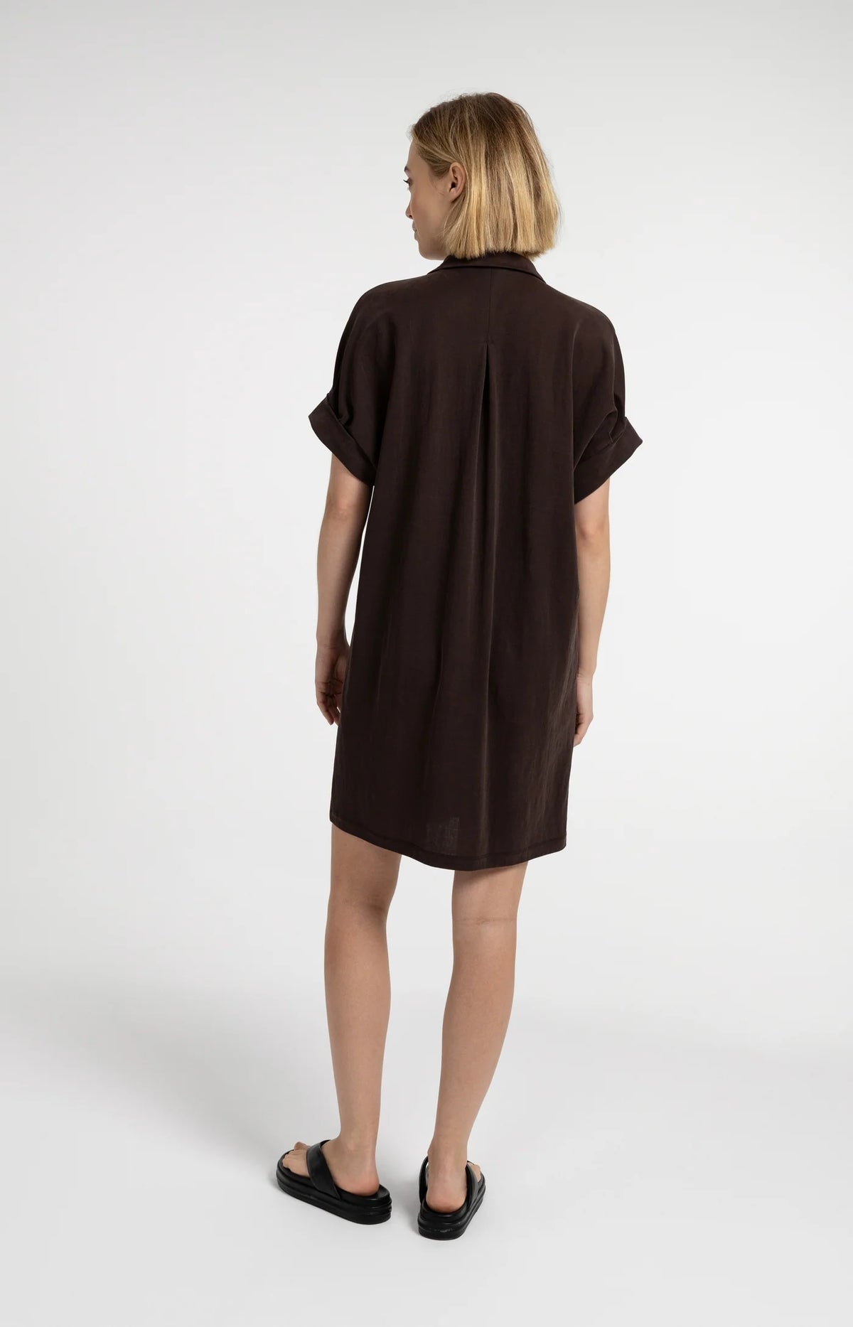 YAYA Jersey Dress with Pleated Short Sleeves