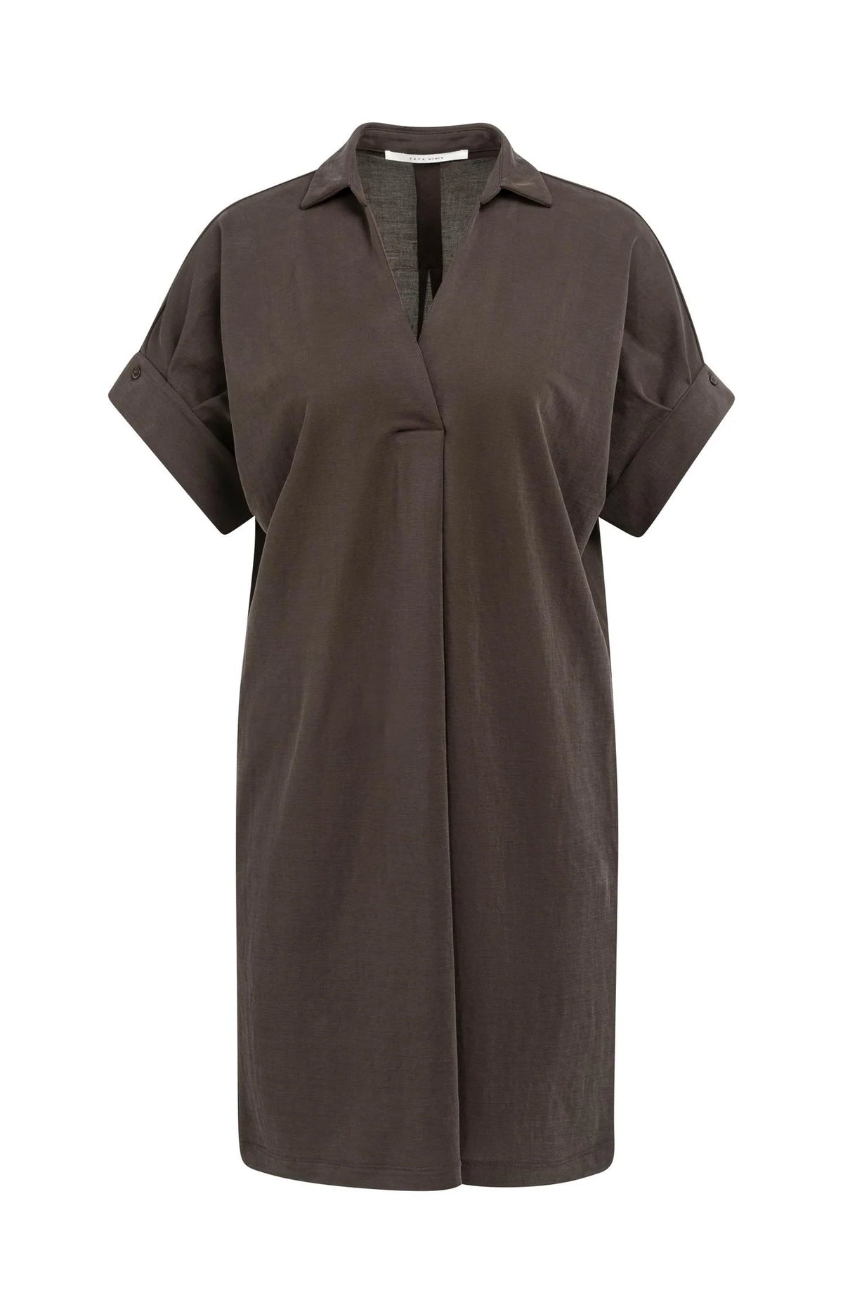 YAYA Jersey Dress with Pleated Short Sleeves