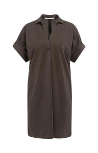 YAYA Jersey Dress with Pleated Short Sleeves