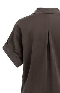 YAYA Jersey Dress with Pleated Short Sleeves