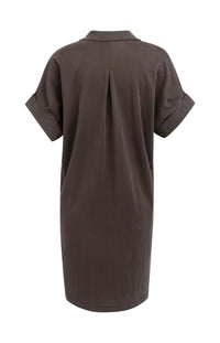 YAYA Jersey Dress with Pleated Short Sleeves