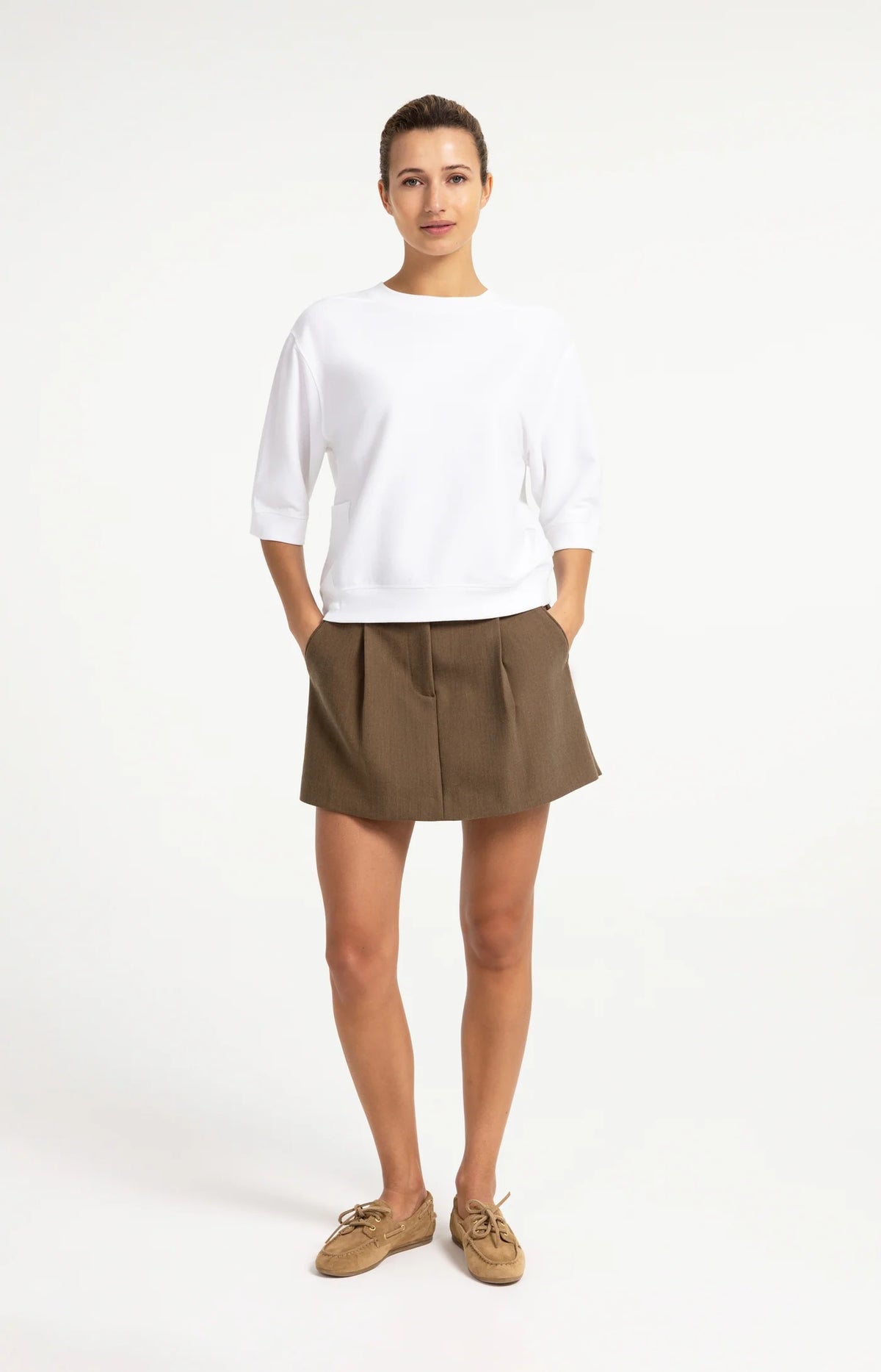 Jersey Rib Top With Short Sleeves