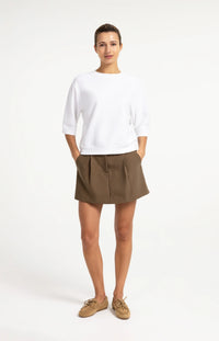 Jersey Rib Top With Short Sleeves