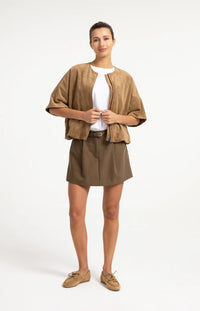 Jersey Rib Top With Short Sleeves