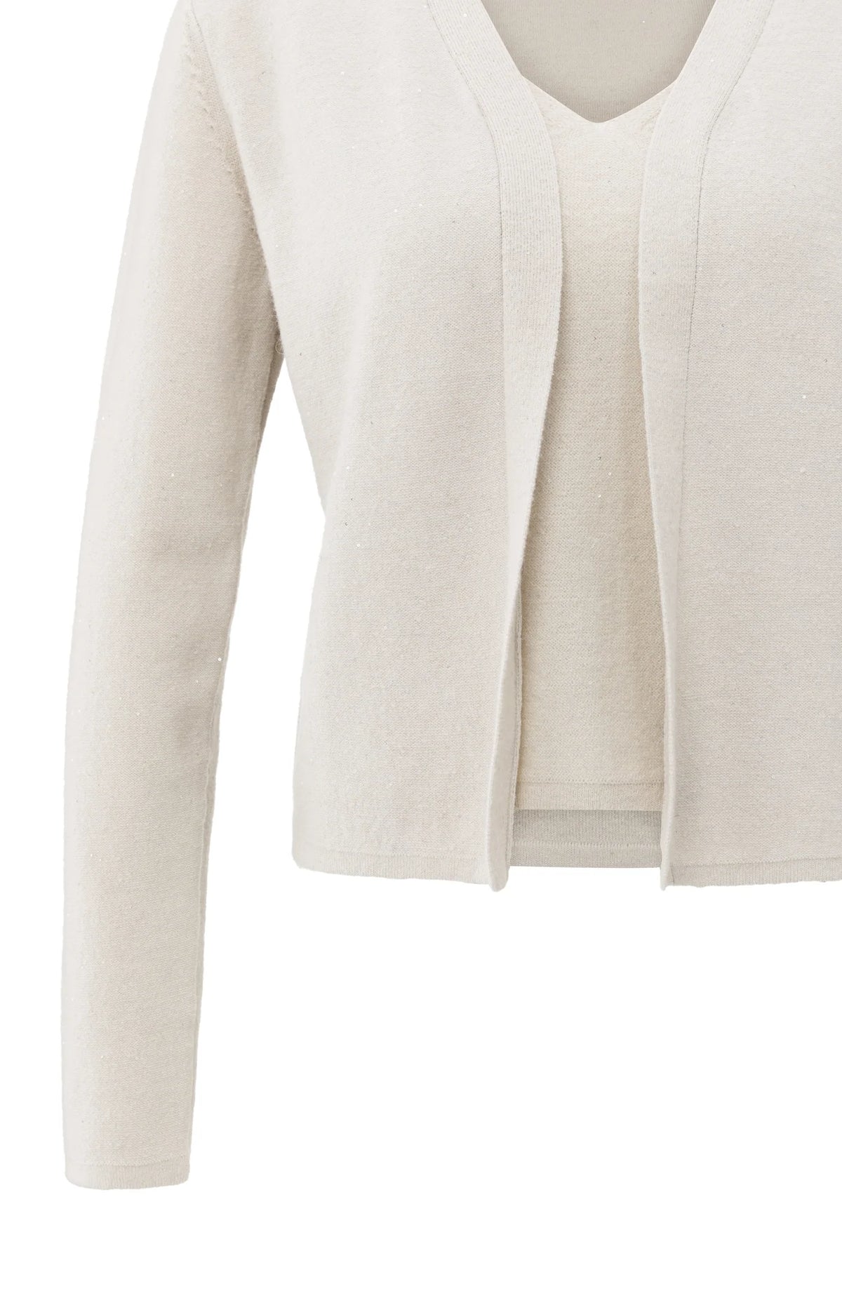 Knitted Cardigan with Matching Spencer with Subtle Sequins