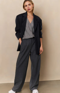 Knitted Gilet with V-neck and Asymmetric Buttoning