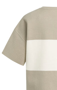 Knitted Top Block Stripes Short Sleeves