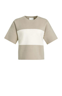 Knitted Top Block Stripes Short Sleeves