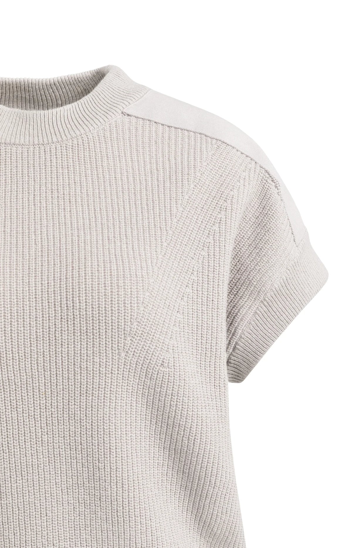 Knitted Yop with Woven Shoulder Details