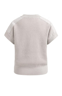 Knitted Yop with Woven Shoulder Details
