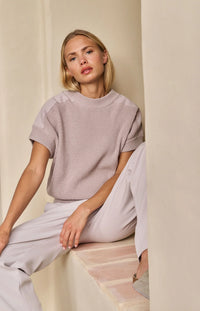 Knitted Yop with Woven Shoulder Details