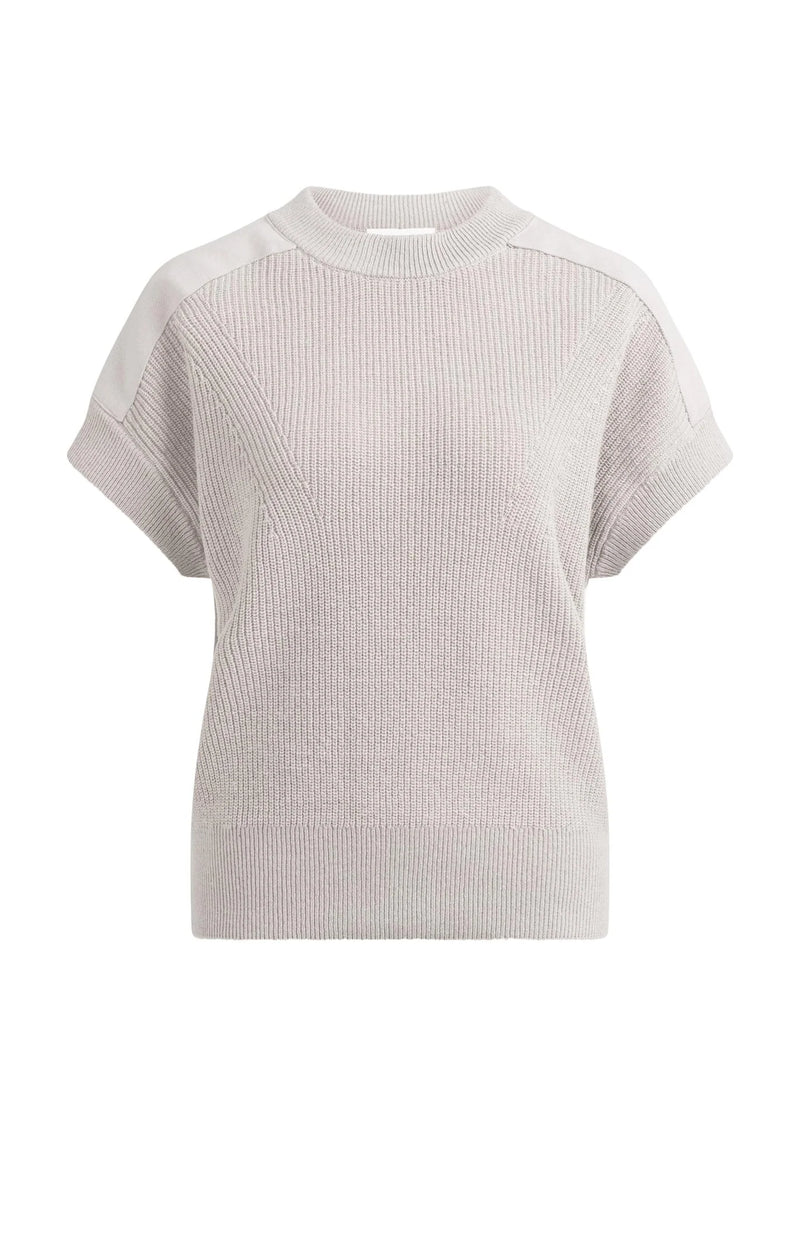Knitted Yop with Woven Shoulder Details