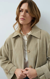Long Faux Suede Coat Detachable Collar