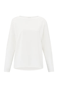 Long-sleeve Top with Boat Neckline