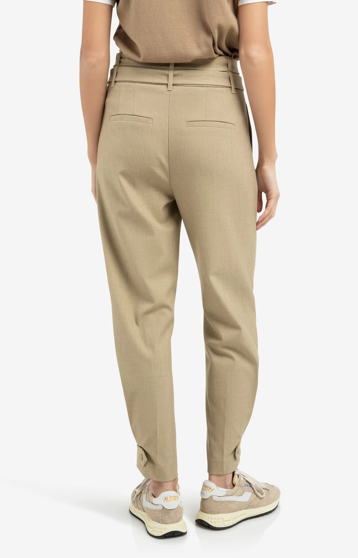Loose Fit Trousers with Double Belt