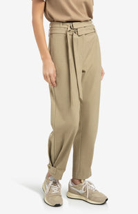 Loose Fit Trousers with Double Belt
