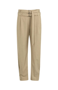 Loose Fit Trousers with Double Belt