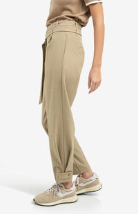 Loose Fit Trousers with Double Belt
