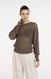 Mesh-stitch Knitted Sweater