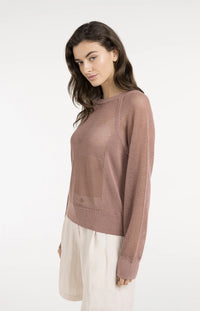Mesh-stitch Knitted Sweater