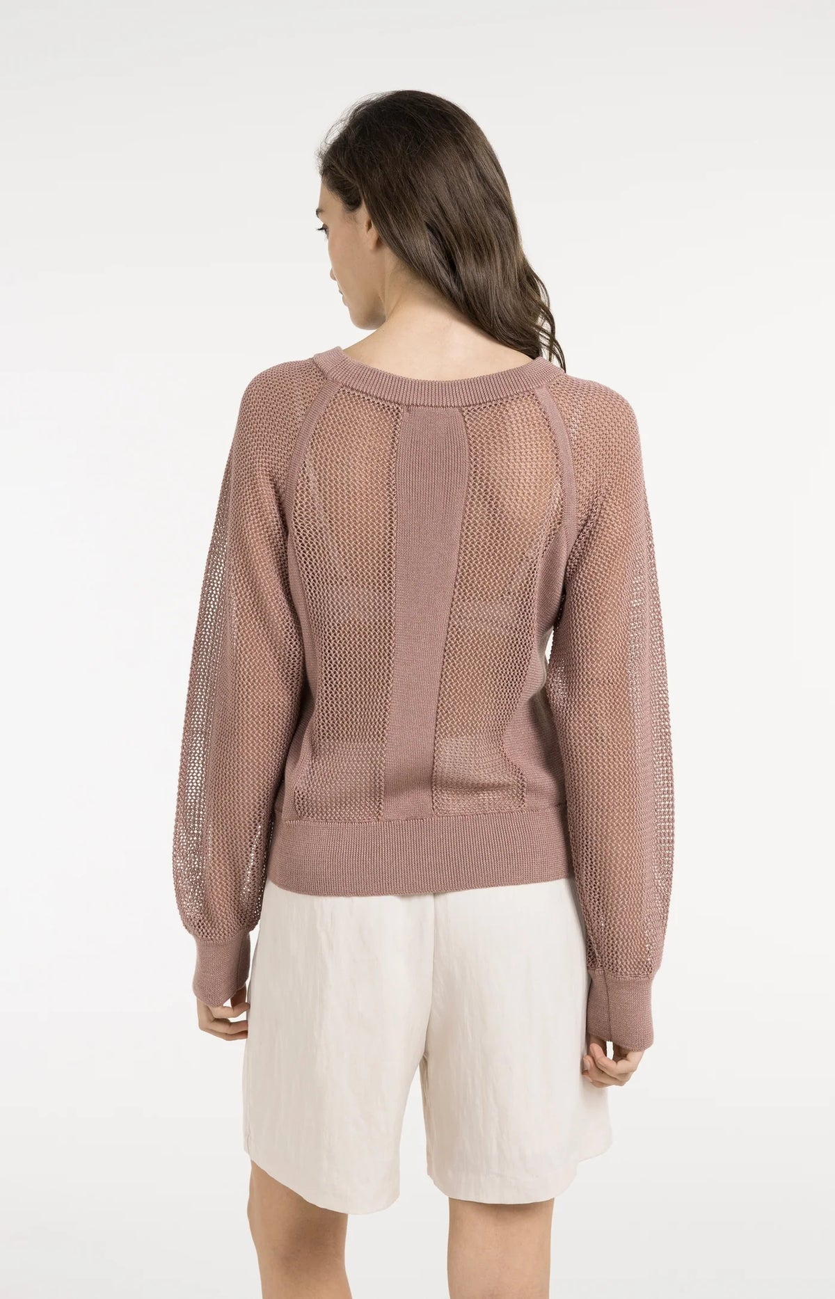 Mesh-stitch Knitted Sweater