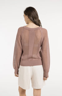 Mesh-stitch Knitted Sweater