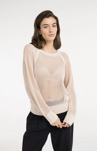 Mesh-stitch Knitted Sweater
