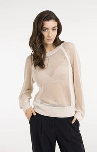 Mesh-stitch Knitted Sweater
