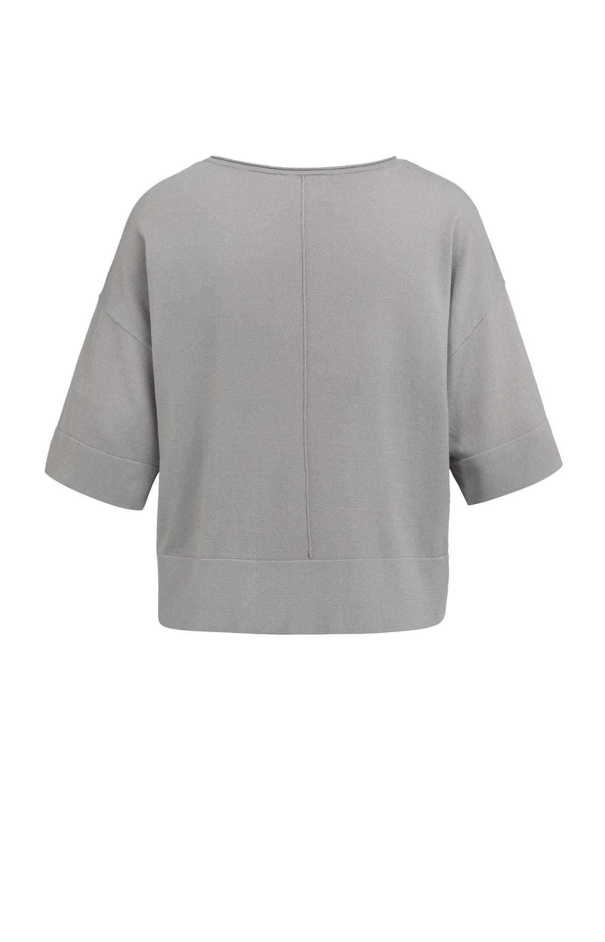 Oversized Fine-Knit T-Shirt Boat Neckline - YAYA