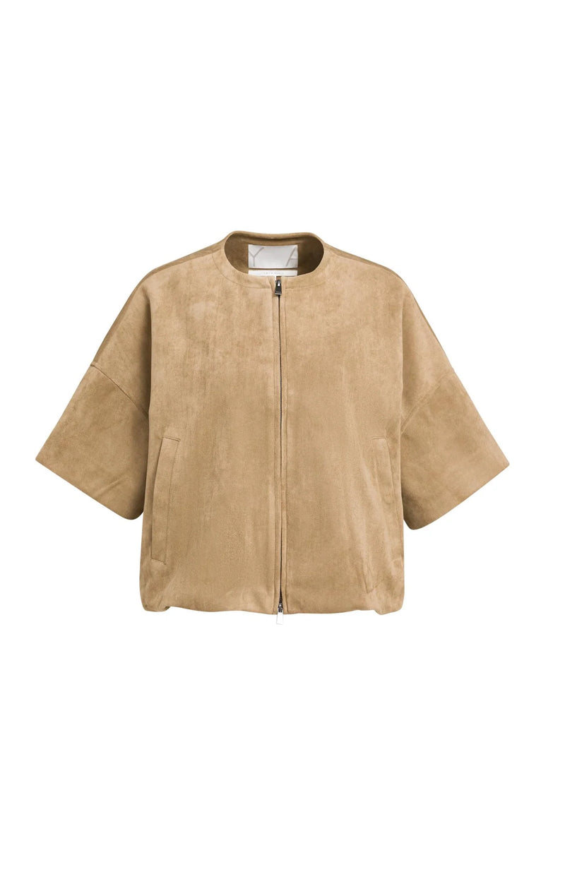 Oversized Suedine Jacket Short Sleeves