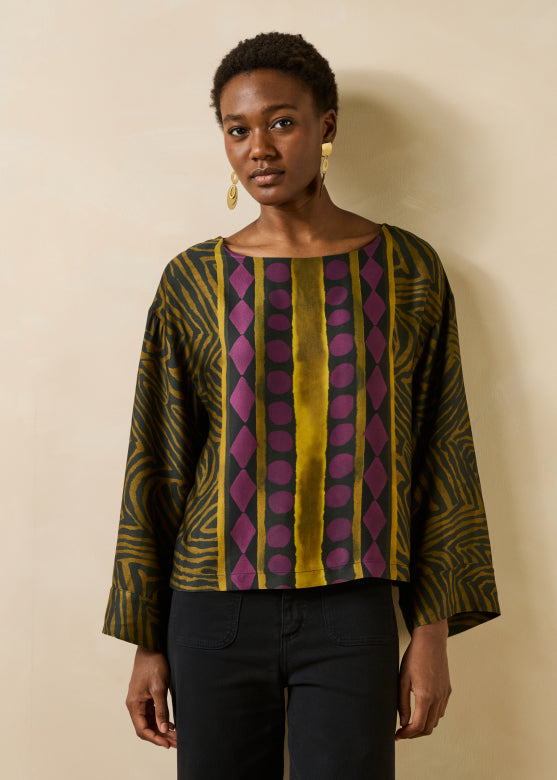 Statement Print Boxy Blouse