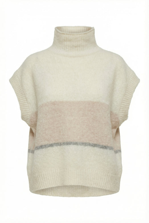 Humility Colour Block Roll Neck Knit Vest