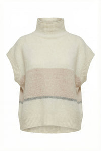 Humility Colour Block Roll Neck Knit Vest