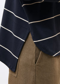 Navy & Cream Stripe Relaxed Top