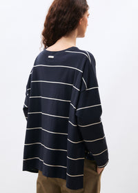 Navy & Cream Stripe Relaxed Top