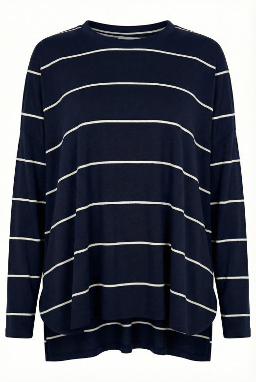 Navy & Cream Stripe Relaxed Top