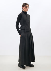 Charcoal Asymmetric Wrap Waistcoat