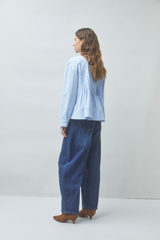 Pleated Cotton Blouse