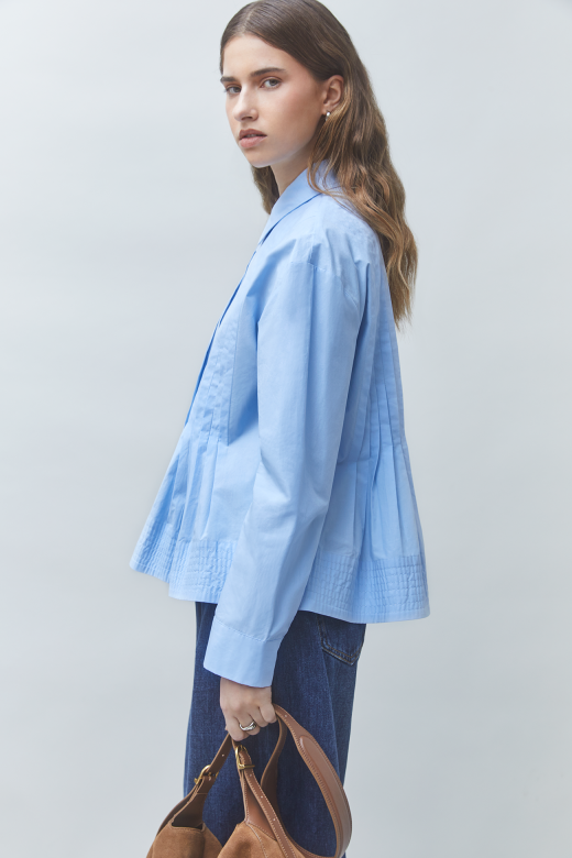 Pleated Cotton Blouse