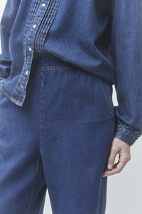 Wide-Leg Lyocell Denim Trousers