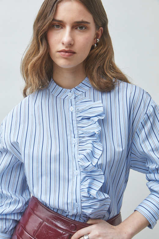 Stripe Ruffle Blouse