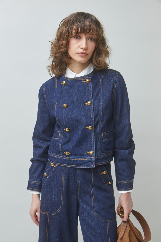 Military-Inspired Denim Jacket