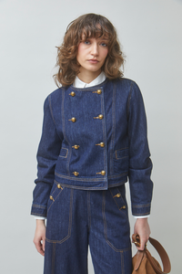 Military-Inspired Denim Jacket