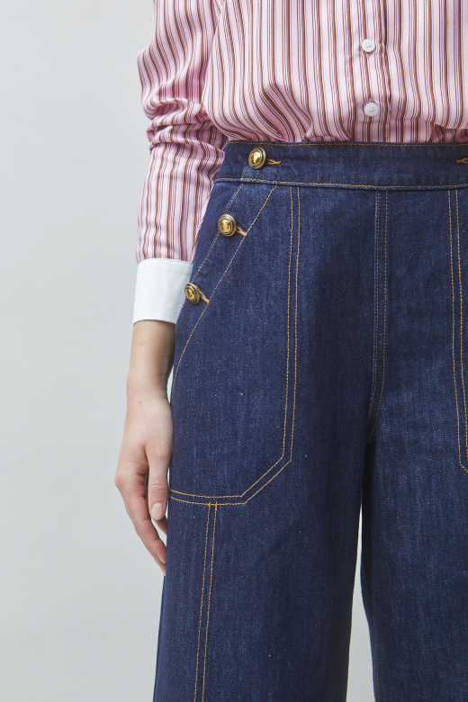 Wide-Leg Denim Jeans